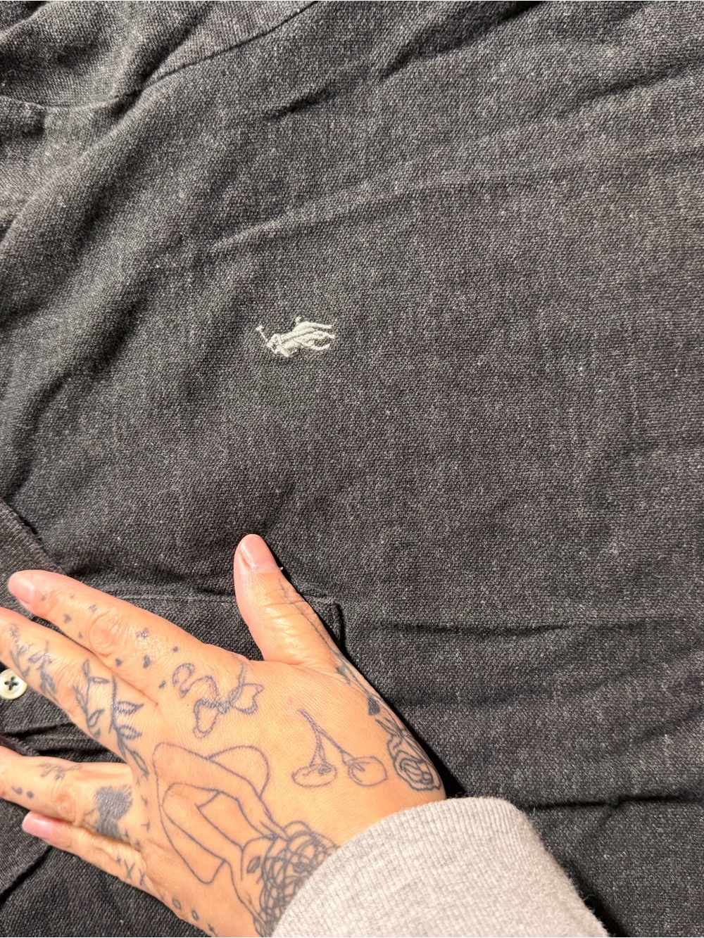 Ralph Lauren Black Polo Shirt with White Pony Logo